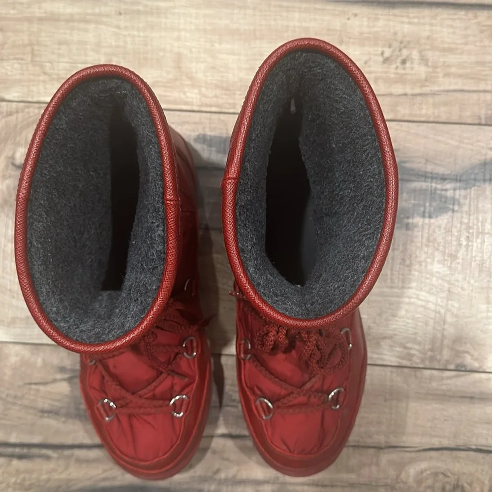 Moncler Red Winter Rain Boots